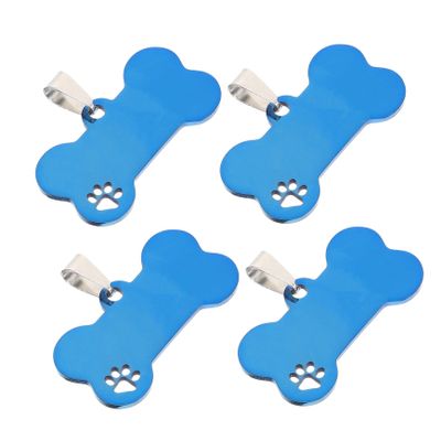 UKCOCO 4-Piece Stainless Steel Pet ID Tags