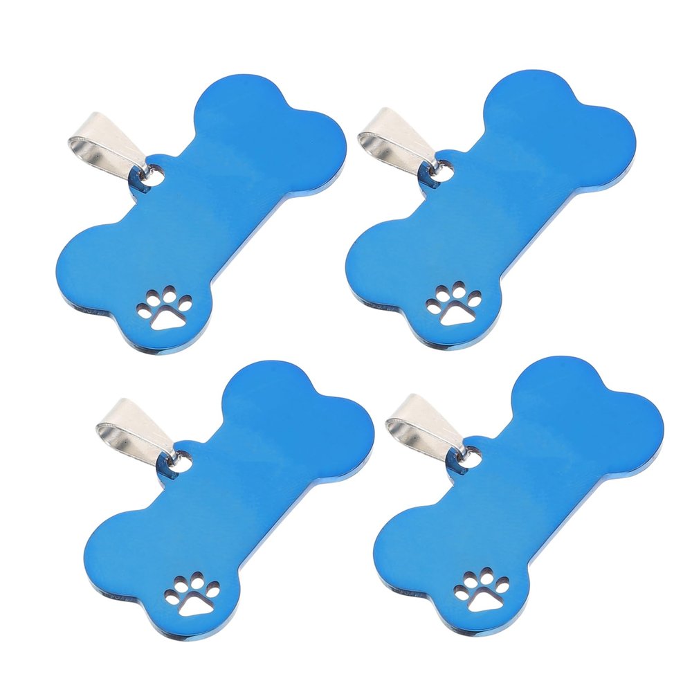 UKCOCO 4-Piece Stainless Steel Pet ID Tags