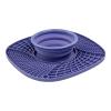 Wet Food Feeder for Cats, Slow-Feeding Mat for Dogs, Silicone Lick Mat with Suction Cups, Includes Collapsible Bowl, Purple, One Size view 1