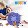 Wet Food Feeder for Cats, Slow-Feeding Mat for Dogs, Silicone Lick Mat with Suction Cups, Includes Collapsible Bowl, Purple, One Size view 2