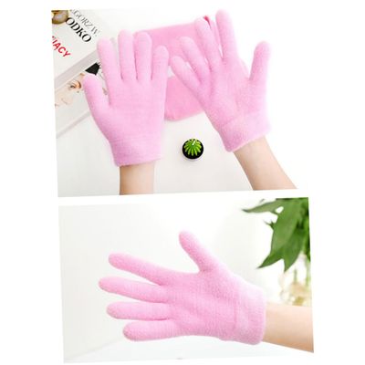 VALICLUD Gel-Lined Moisturizing Spa Gloves, Pink