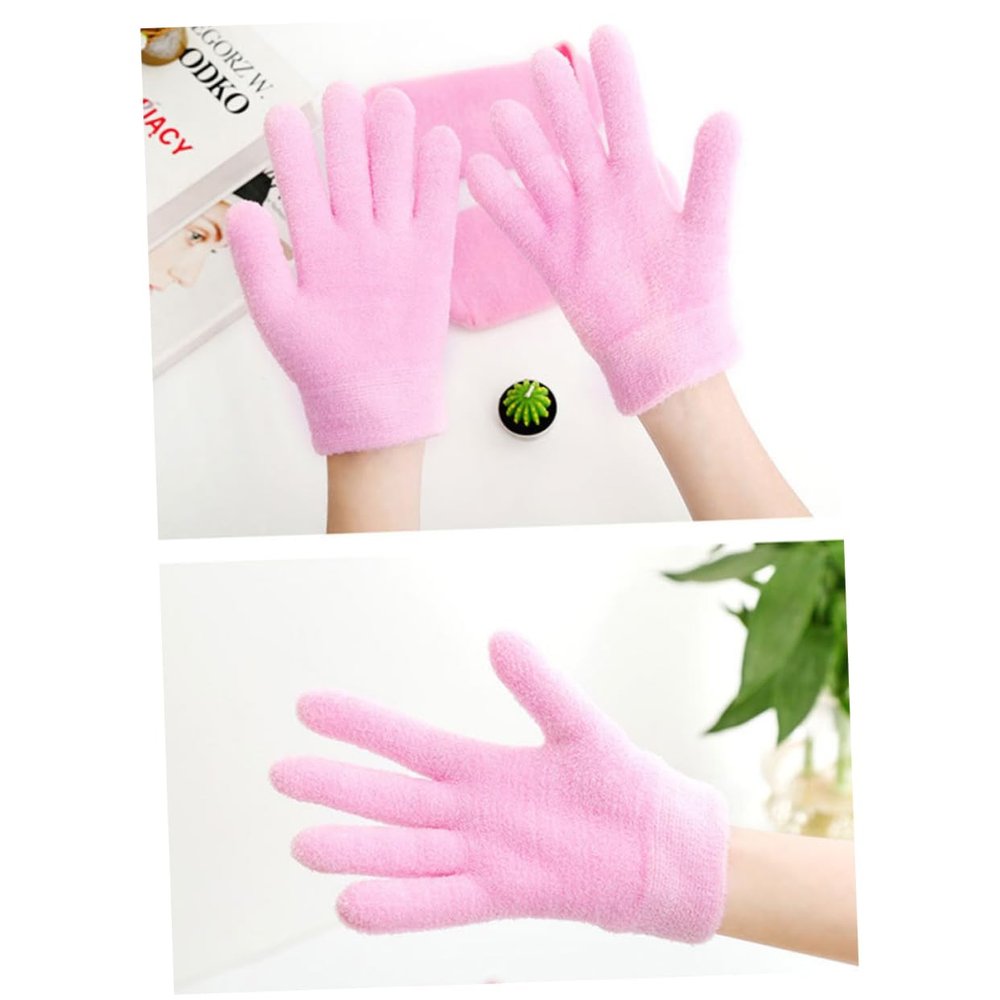 VALICLUD Gel-Lined Moisturizing Spa Gloves, Pink