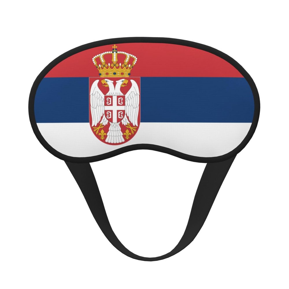 Serbian Flag Sleep Mask, Unisex, Blackout, Comfortable Eye Mask for Travel, Meditation, and Sleep