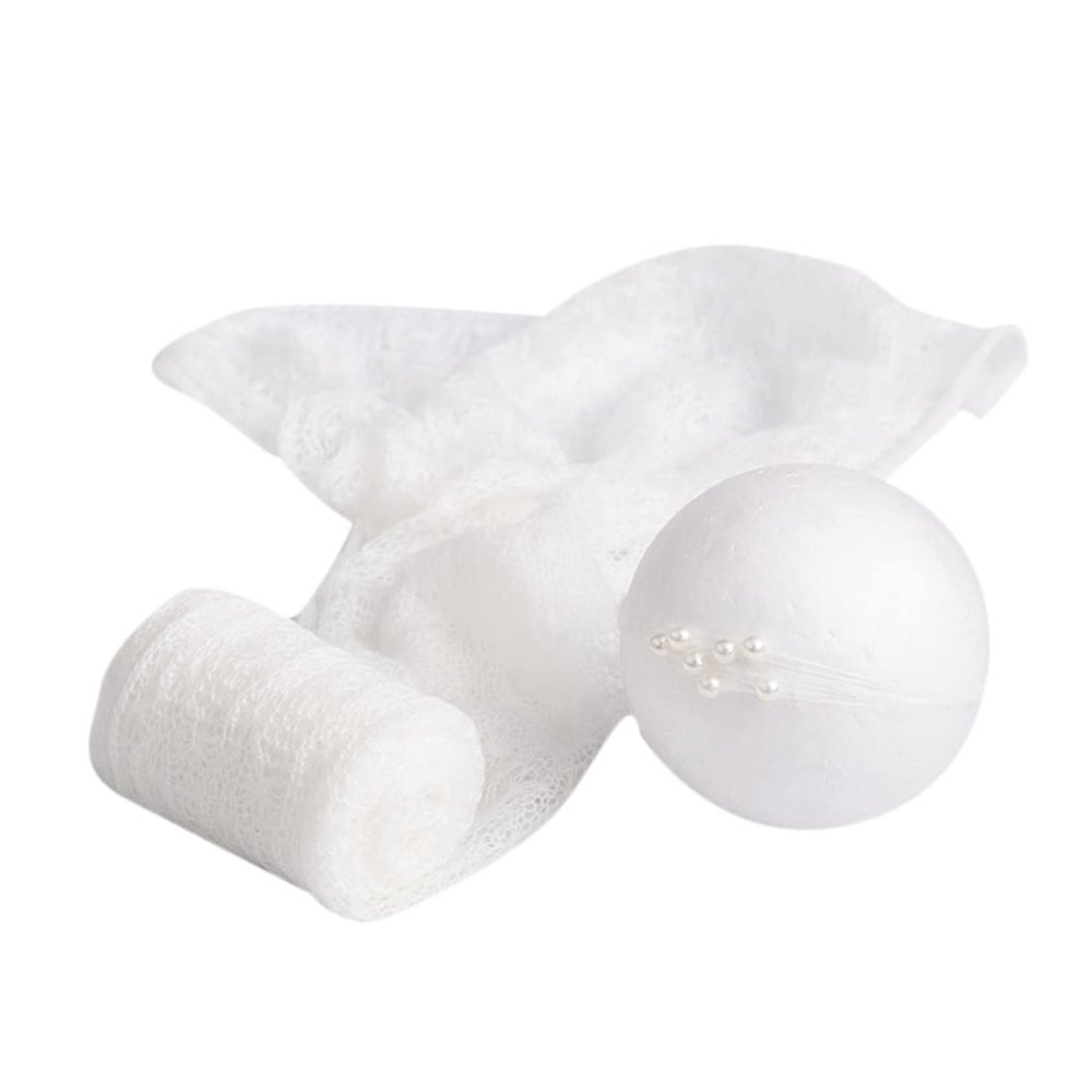 UTHCLO Mohair Wrap for Newborns with Headwear, Creative Baby Photography Props, Soft and Comfortable, White