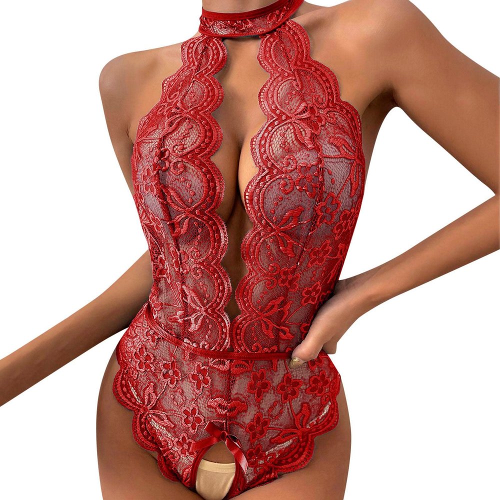 Sexy Women's Open Lingerie Set with Transparent Yellow Babydoll Top