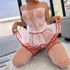 Women's Red Lace Corset Lingerie Babydoll Dress view 2