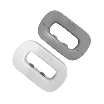 Childproof Cabinet Locks with Double Buttons, 2-Pack, White ABS