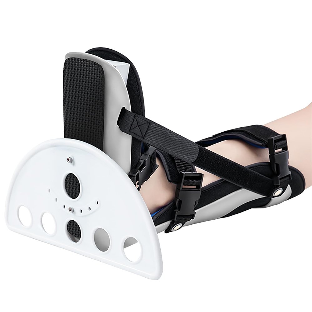 STMKB Foot Drop Orthosis, T-Shaped Adjustable Ankle Brace with Rigid Plate