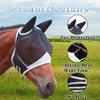 Horse Fly Mask with Ear Protection & Elasticity, UV Protection, Breathable, Cob Size (Black) view 4