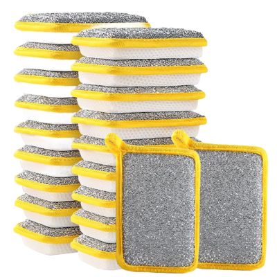 Non-Scratch Kitchen Sponges, 20-Pack Reusable Absorbent Pads, Double-Sided Scrubbers for Dish and Surface Cleaning