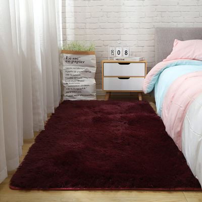 Plush Shaggy Rug for Bedrooms and Living Rooms, Violet-Red, 99 x 200 cm