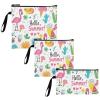 Yoogain Summer Flamingos Fresh Fruits Reusable Zipper Snack Bags, 3-Piece Set view 1