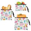 Yoogain Summer Flamingos Fresh Fruits Reusable Zipper Snack Bags, 3-Piece Set view 2