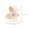 BESTYASH 2-Piece Bridal Hair Comb Set with Artificial Flowers and Gold Leaves view 2