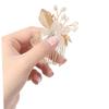 BESTYASH 2-Piece Bridal Hair Comb Set with Artificial Flowers and Gold Leaves view 4