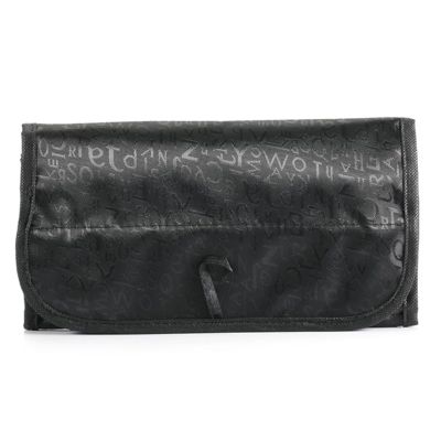 LOVSSU 4-Layer Roll-Up Makeup Storage Bag, Large-Capacity Travel Toiletry Organizer with Hanging Hook, Foldable Cosmetic Pouch, Black