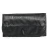 LOVSSU 4-Layer Roll-Up Makeup Storage Bag, Large-Capacity Travel Toiletry Organizer with Hanging Hook, Foldable Cosmetic Pouch, Black view 1