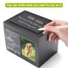 BigKing Black Wooden Pet Urn for Dog or Cat Ashes with Picture Frame and Message Board view 3