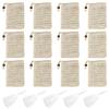 LTISHABILTD 12-Pack Cotton and Linen Soap Bags with Drawstring, 5 White Foaming Nets view 1