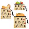 Harvest Fall Hedgehog Fruit Reusable Sandwich and Snack Bags, Waterproof, 3-Pack view 2