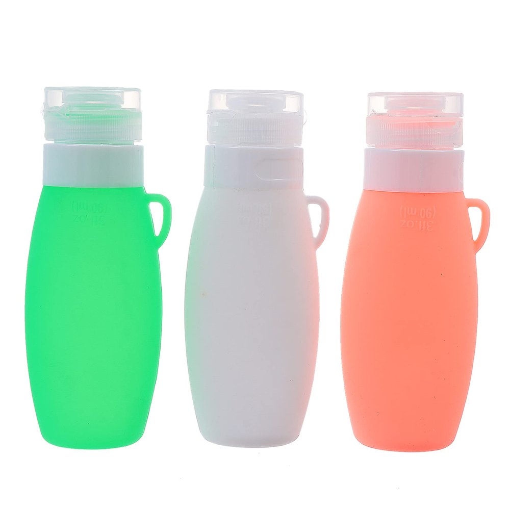 HONITANO 90 ml Silicone Dispenser Bottles, 3-Pack for Travel