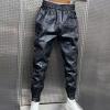 YOSUWOAI Men's Wet-Look Faux-Leather Stretch Slim-Fit Pants view 4