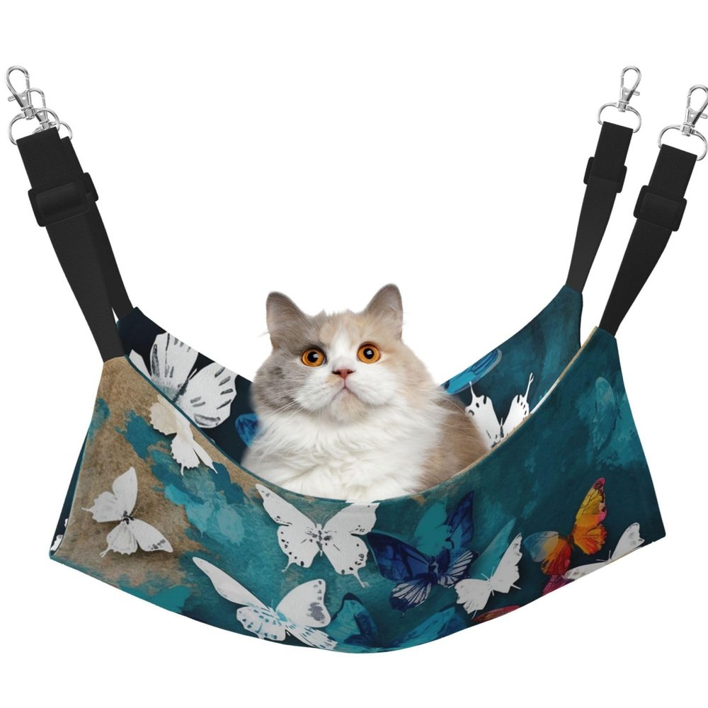 KKLWEGU Butterfly Hammock for Cats, Adjustable Hanging Pet Bed