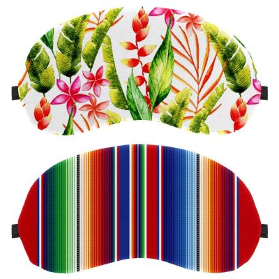 2-Pack Striped Boho Sleep Masks for Side Sleepers, Men and Women, Light-Blocking Eye Masks with Adjustable Strap