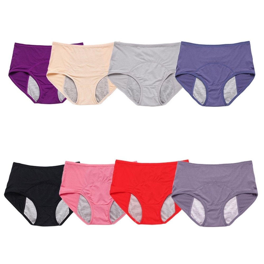 Leak-Proof Women's Underwear for Over 60s with 8-Pack Tummy Control (Purple, XL)