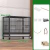 Stackable Bird Aviary with Universal Casters and Breeding Boxes, White, Small view 2