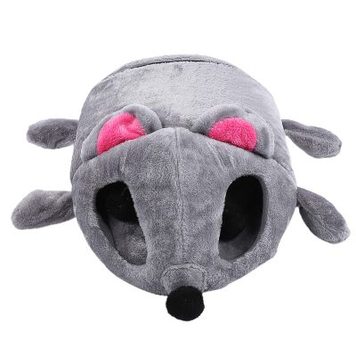 REXVTNS Small Animal-Shaped Cat Bed with Warm Plush Cave