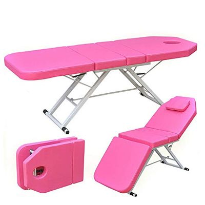NSTVVEE Portable Massage Table, 3-Section Folding Massage Bed, Adjustable Beauty Bed with Backrest
