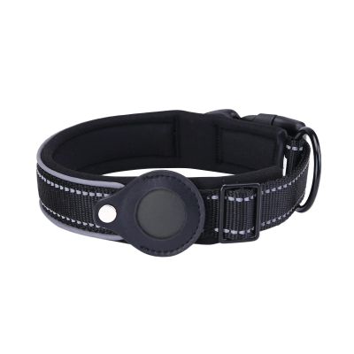 Dog AirTag Tracking Cover for Positioning and Training Collar, Nylon Pet Collar (B, L)