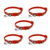 Medium Dog Collar, Thanksgiving Cat/Dog Collar with Bell, 5-Pack, Breakaway, Soft, Adjustable, for Christmas (Red, One Size) view 1