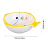 HOUDERCO Yellow Fish-Shaped Ceramic Cat Bowl view 4