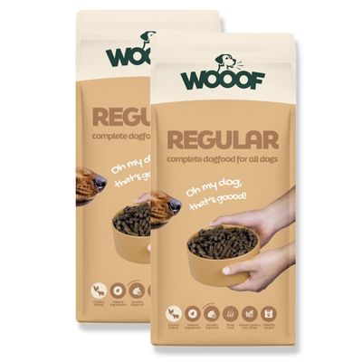 WOOOF Regular 28 kg Cold-Pressed Dog Food with Beef | Dry Food, Natural Ingredients, Easy to Digest, Wheat-Gluten-Free