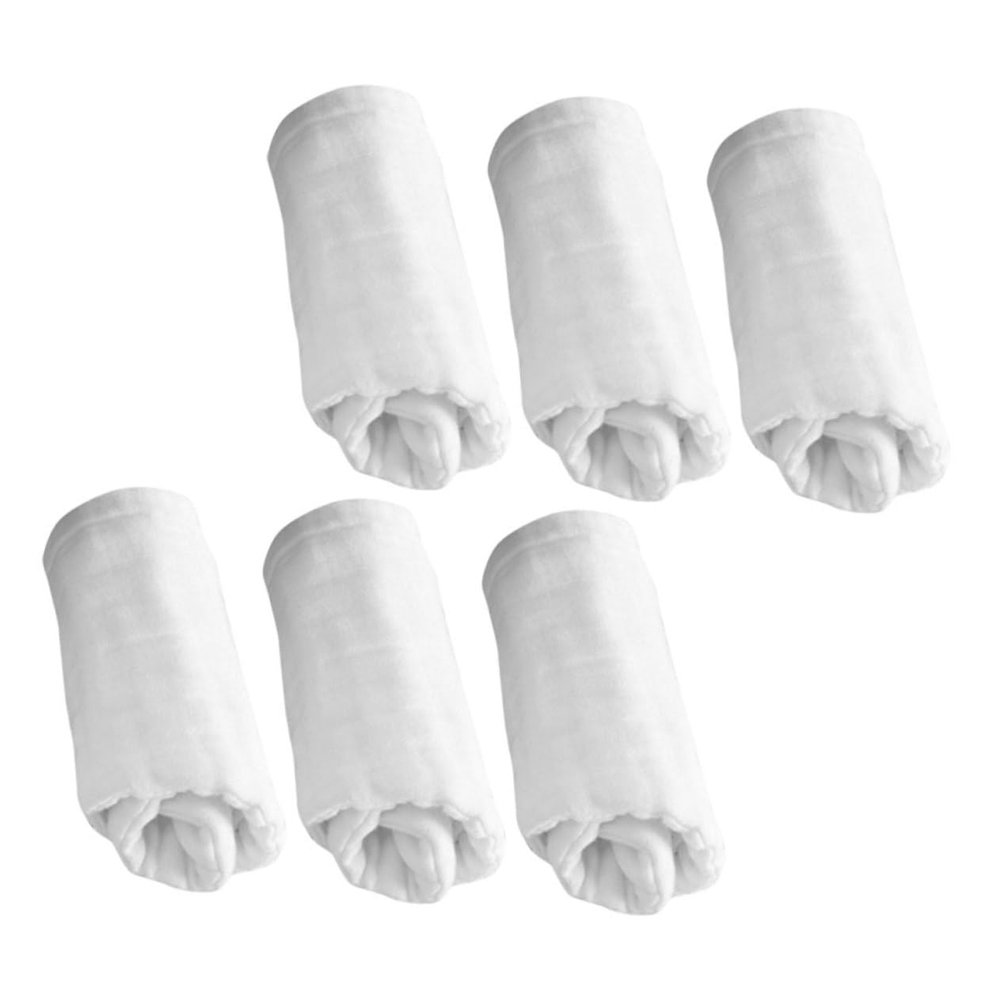 Milisten 6-Piece Cotton Burp Cloths, Breathable and Washable