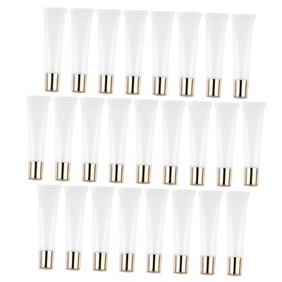 MUCKLILY 25-Pack 15 ml Empty Lip Balm Tubes, Soft Transparent Plastic, Refillable