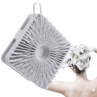 Silicone Body Scrubber and Hair & Scalp Massager, Double-Sided Silicone Brush
