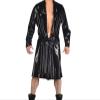 VIYOLI 100% Rubber Latex Trench Coat Long Windbreaker Sexy Shiny Black Jumpsuit Cosplay, Pink, 3XL view 1