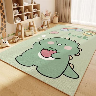 YATOLA Kids' Room Rug, Baby Rug, Play Mat, Unicorn/Lion, Green, 50 x 80 cm