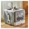 TIEOAXFT Foldable Cat Litter Box for Multiple Cats with Odor Control, Scoop and Tray view 2