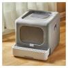 TIEOAXFT Foldable Cat Litter Box for Multiple Cats with Odor Control, Scoop and Tray view 3