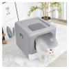 TIEOAXFT Foldable Cat Litter Box for Multiple Cats with Odor Control, Scoop and Tray view 4