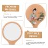 VALICLUD 2-Piece Makeup Mirrors with Solid Wood Handles and Lights view 2