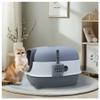 TIEOAXFT Covered Oval Cat Litter Box for Multiple Cats with Front Entry and Scoop view 3