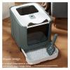 TIEOAXFT Large Enclosed Cat Litter Box for Multiple Cats, Odor Control, Splash-Proof, Sterilization Drawer, Pink - Sterilized view 2