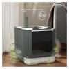 TIEOAXFT Large Enclosed Cat Litter Box for Multiple Cats, Odor Control, Splash-Proof, Sterilization Drawer, Pink - Sterilized view 3