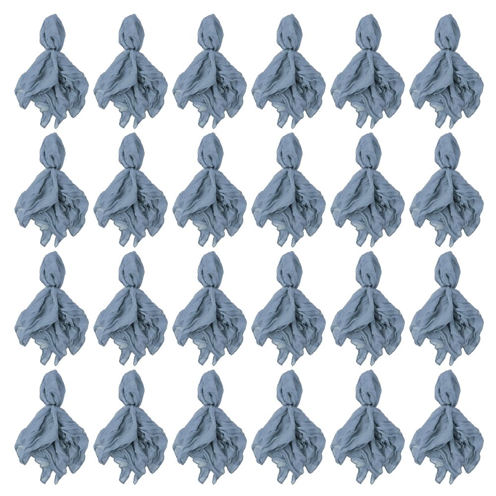 Boho-Chic Napkins, Soft Polyester Balinese Gauze, Crinkled Texture, 50 x 50 cm, for Parties and Dining, 24-Piece Set