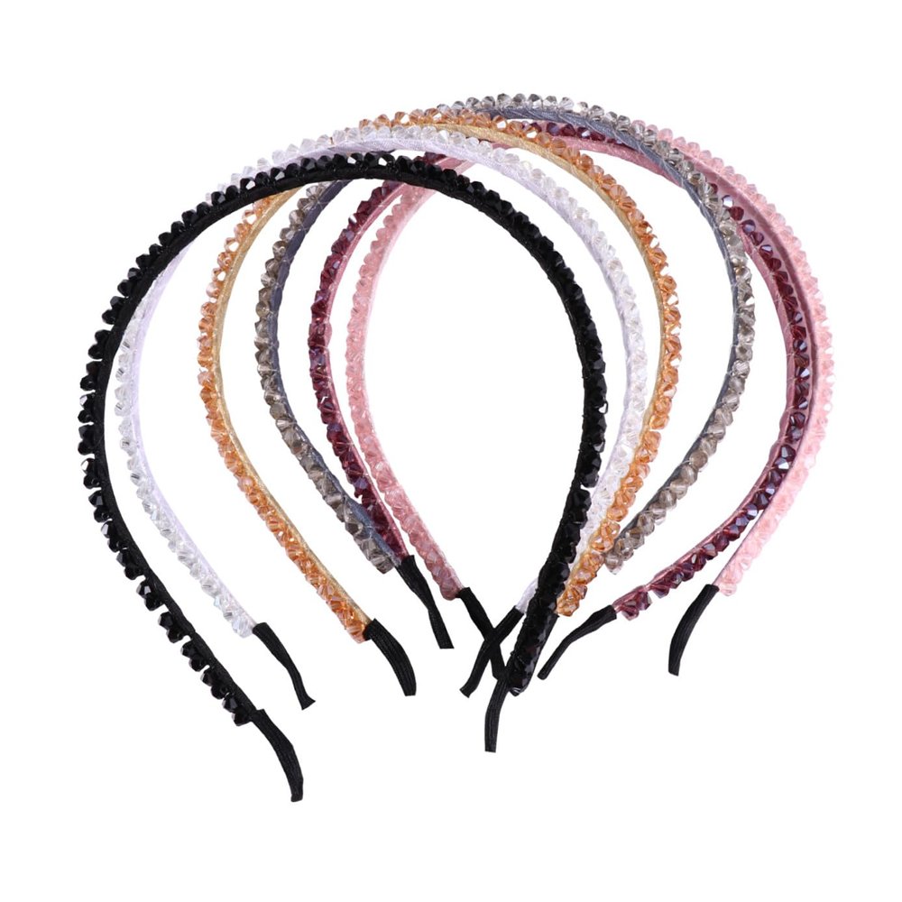 SAFIGLE Handmade Crystal Beaded Headbands, 6-Pack, Assorted Styles